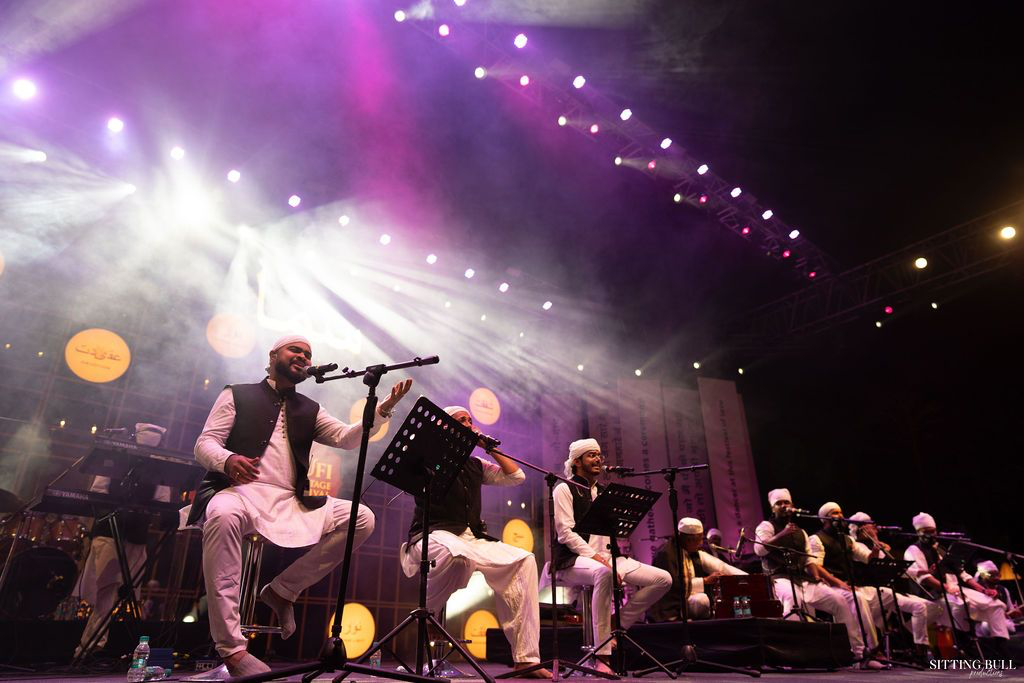 A qawwal singing to the festival audience