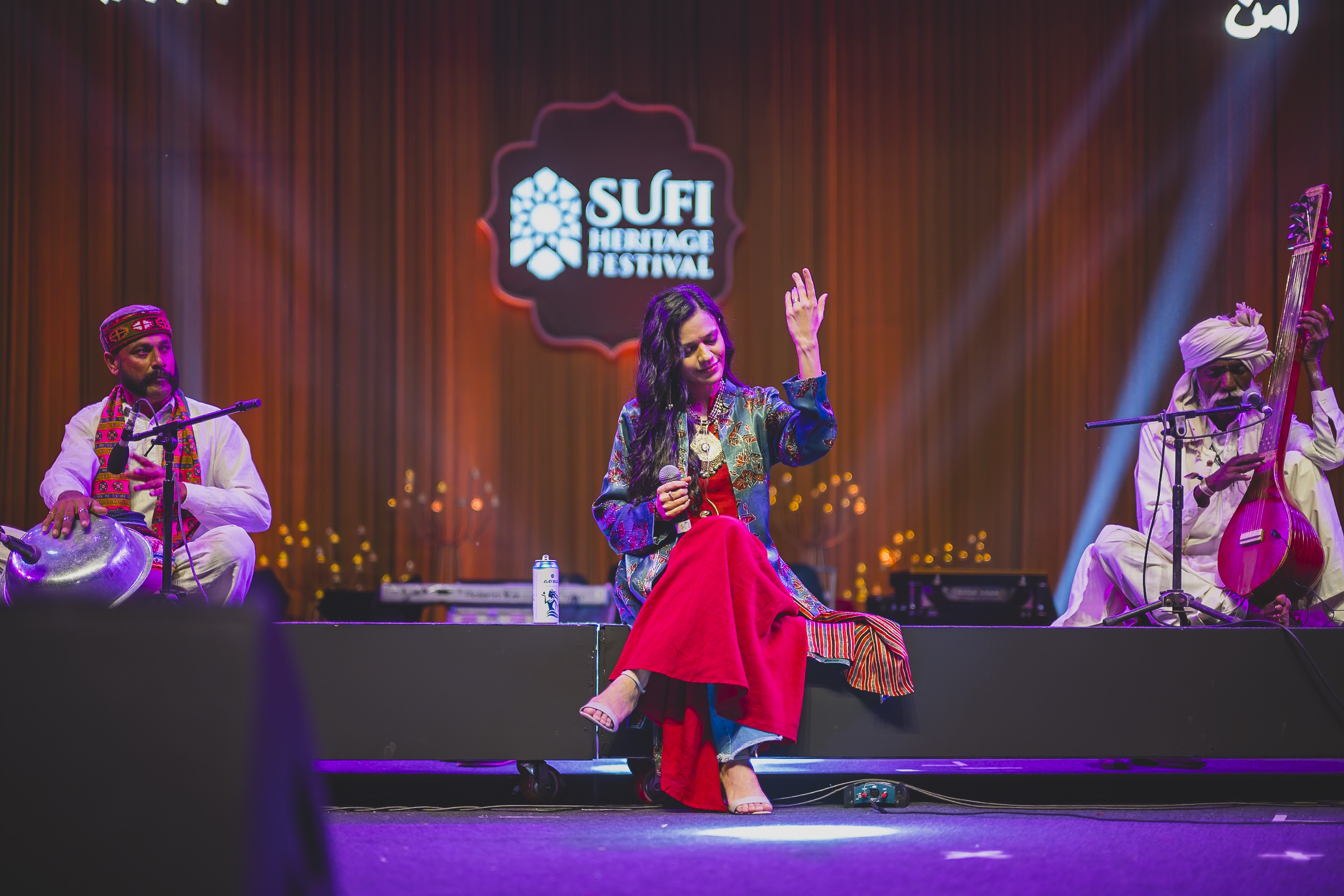Musicians and a singer on the Sufi Heritage Festival stage