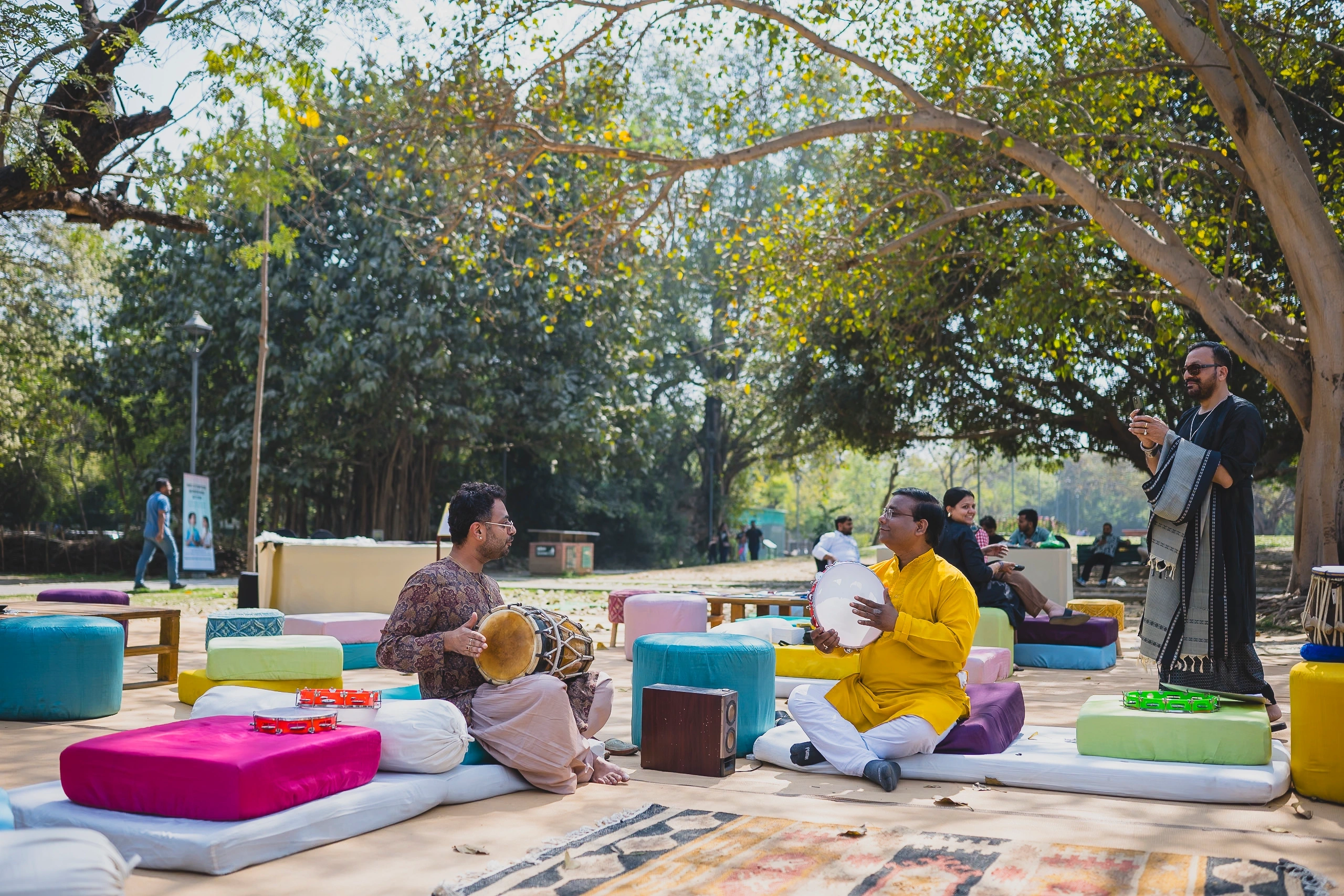 An intimate outdoor Sufi gathering